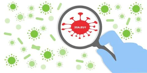 20A.EU1 mutation of COVID-19 Stock Illustration