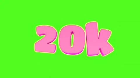 20K oink subscribers 3D animation on green screen. Stock Footage 311878529