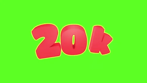 20K subscribers 3D animation on green screen. Stock Footage 267582835