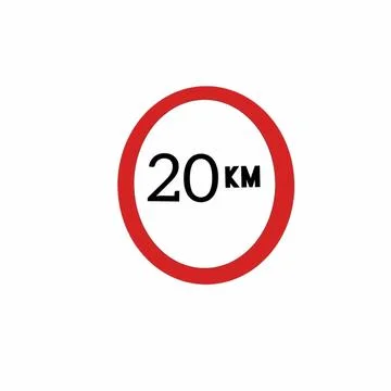 20km sign on the road イラスト素材