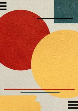 20s geometric design poster, template with primitive shapes, modern hipster s Stock Illustration