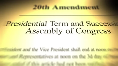 20th Ammendment - Presidential Term and Succession Assembly 1 Video stock 342774124