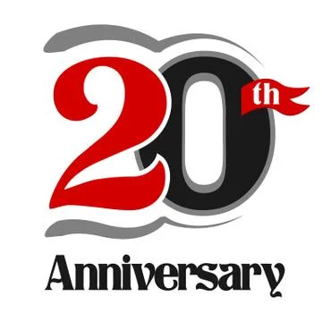 20th Anniversary Celebration Vector Logo Design Stock Illustration