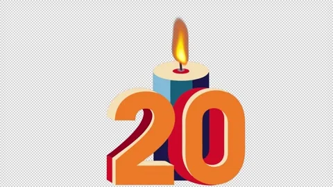 20th Birthday Candle Stock Footage 336705118