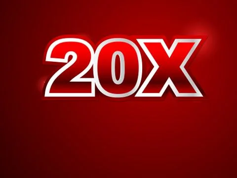 20x sign in red background Stock Illustration
