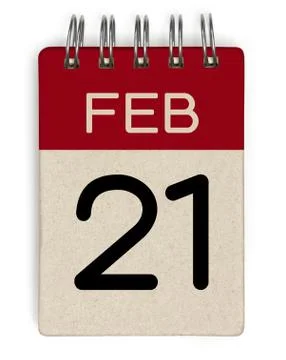 21 feb calendar Stock Illustration