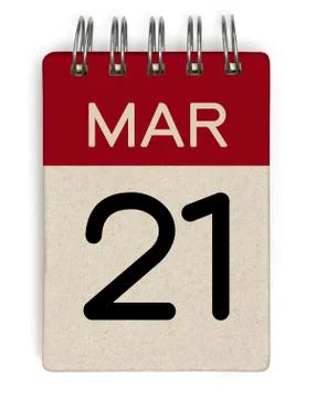 21 mar calendar Stock Illustration