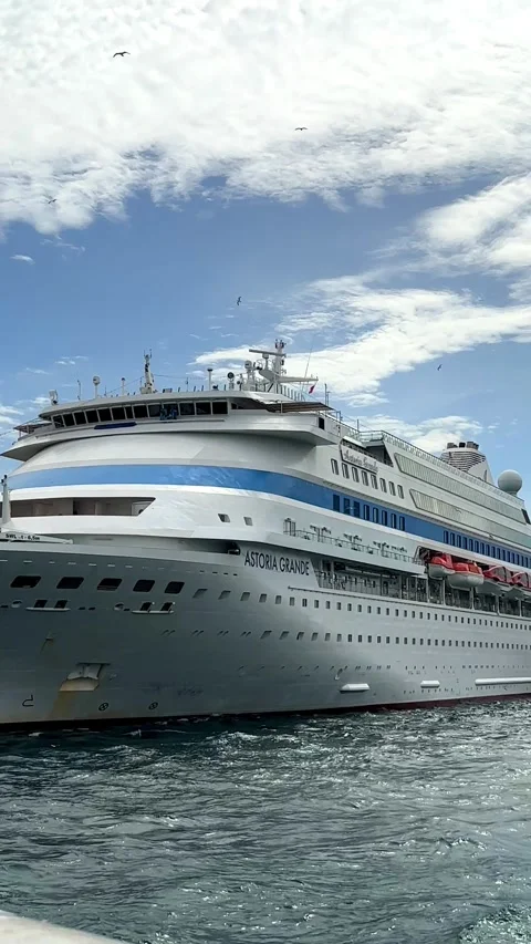 21 May 2024 Turkey, Istanbul a cruise ship sails moored at the pier the Stock Footage 301390853