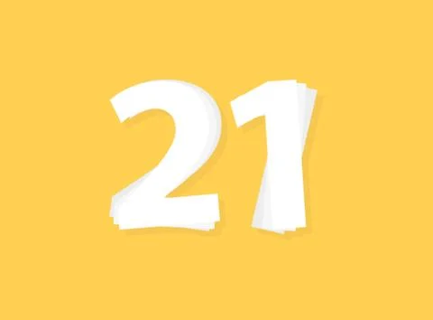 21 Number vector, modern layers design font. Eps10 illustration Illustrazione stock