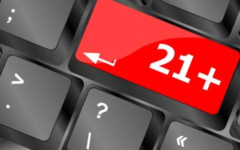 21 plus button on computer keyboard keys Stock-Illustration