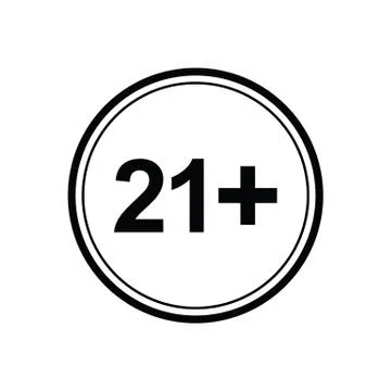 21 plus icon. black vector 21 + plus sign Stock Illustration