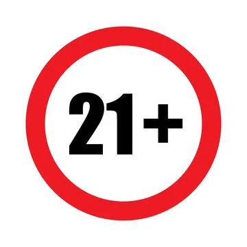 21 plus icon vector under twenty one years old prohibition sign, adults only Stock-Illustration