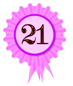 21 Text Rosette Birthday Icon Illustrazione stock