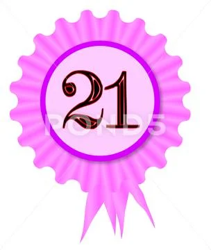 21 Text Rosette Birthday Icon Stock Illustration