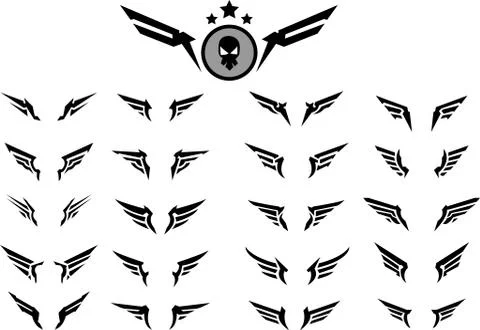21 wings collection Stock Illustration