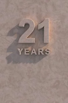 21 years 3d text Stock Illustration