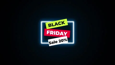 210 Animation Text Label Banner Neon Black Friday Sale 20 库存影片 301716909