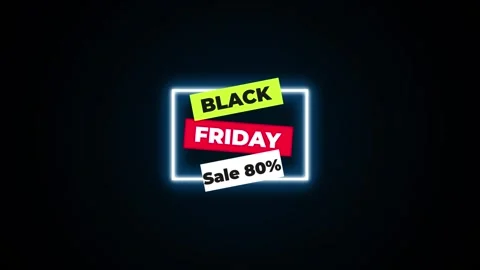210 Animation Text Label Banner Neon Black Friday Sale 80 Stock-Footage 301716989