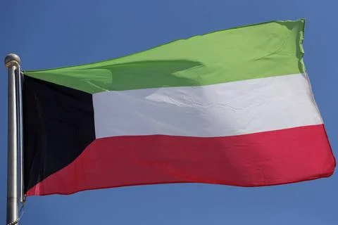  21.02.2024, Doha, QAT - Nationalfahne von Kuwait. (Arabien, arabisch, asi... Stock Photos