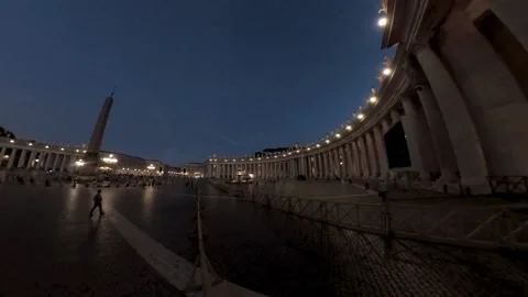 210922v2 Rome Saint Peter square at dusk zoom out ultra wide angle Stock Footage 161417671