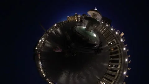 210922w2 Rome Saint Peter square at dusk near the fountain ultra wide angle Stock Footage 161417666