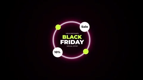 211 Animation Text Label Banner Neon Black Friday Sale 10 库存影片 301717003