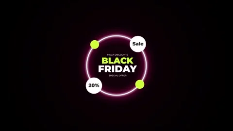 211 Animation Text Label Banner Neon Black Friday Sale 20 Stock-Footage 301717008