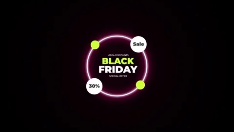 211 Animation Text Label Banner Neon Black Friday Sale 30 Stockbeeldmateriaal 301717011