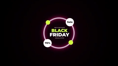 211 Animation Text Label Banner Neon Black Friday Sale 70 Vidéo 301717030