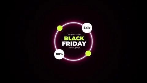 211 Animation Text Label Banner Neon Black Friday Sale 80 Stock-Footage 301717034