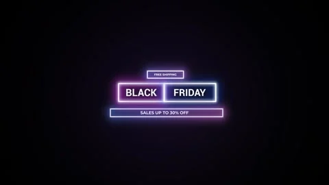 212 Animation Text Label Banner Neon Black Friday Sale 30 Vidéo 301717080