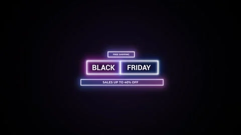 212 Animation Text Label Banner Neon Black Friday Sale 40 Vidéo 301717098