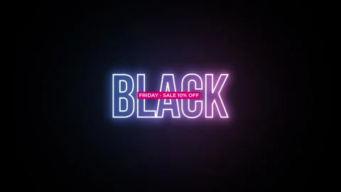 213 Animation Text Label Banner Neon Black Friday Sale 10 库存影片 301717397
