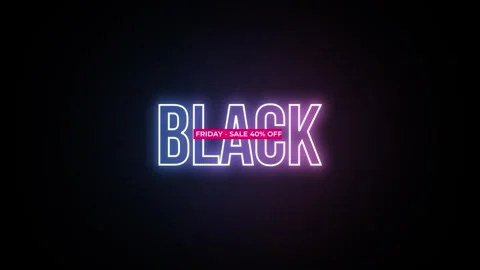 213 Animation Text Label Banner Neon Black Friday Sale 40 스톡 동영상 301717517