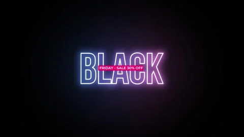 213 Animation Text Label Banner Neon Black Friday Sale 30 Vidéo 301717528