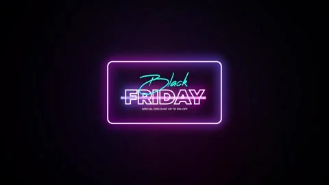 214 Animation Text Label Banner Neon Black Friday Sale 10 Vidéo 301717685