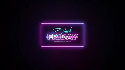 214 Animation Text Label Banner Neon Black Friday Sale 30 Vidéo 301717730