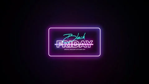 214 Animation Text Label Banner Neon Black Friday Sale 80 Stock-Footage 301717853