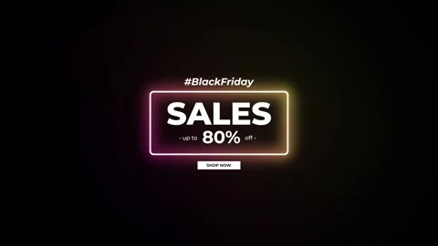 215 Animation Text Label Banner Neon Black Friday Sale 80 Stock-Footage 301718053