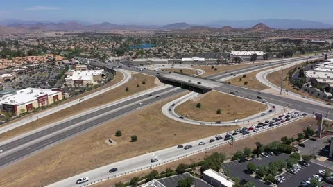 215 Freeway through the Urban Core of Menifee California Stock Footage 235448566