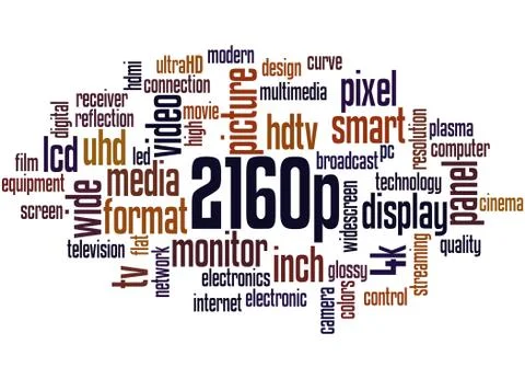2160p screen resolution, word cloud concept Stock Illustration