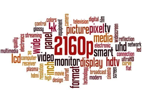 2160p screen resolution, word cloud concept Stock Illustration
