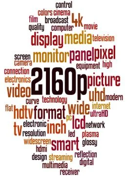 2160p screen resolution, word cloud concept Stock Illustration