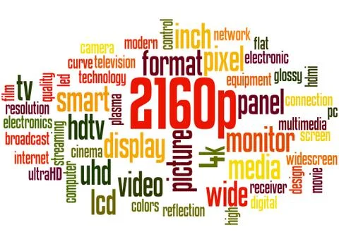 2160p screen resolution, word cloud concept Stock Illustration