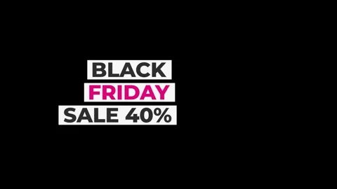 217 Animation Text Label Banner Tag Black Friday Sale 40 Video stock 302296852