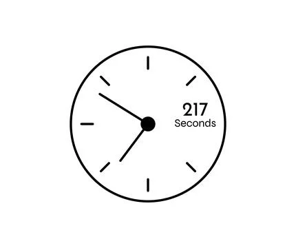 217 seconds Countdown modern Timer icon. Stopwatch and time measurement ima.. イラスト素材