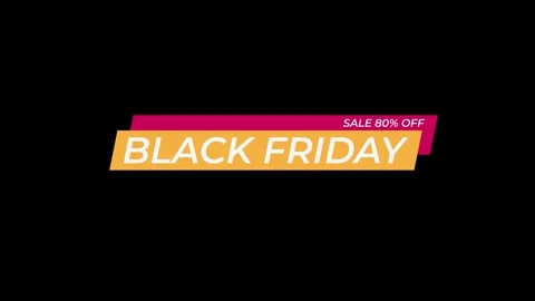 218 Animation Text Label Banner Tag Black Friday Sale 80 库存影片 302296897