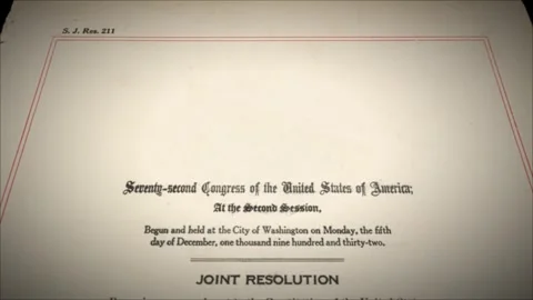 21st Amendment US Constitution Aged Historical Prohibition Repeal 2 Stock Footage 339354850