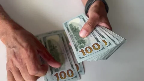 22 100 dollar bills make money on technology Stock Footage 246957363
