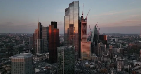 The 22 Bishopsgate along iconic high-rise in the business center Stock Footage 201453557
